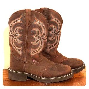 JUSTIN Gypsy Brown Cowgirl Boots Size 7B - L9984